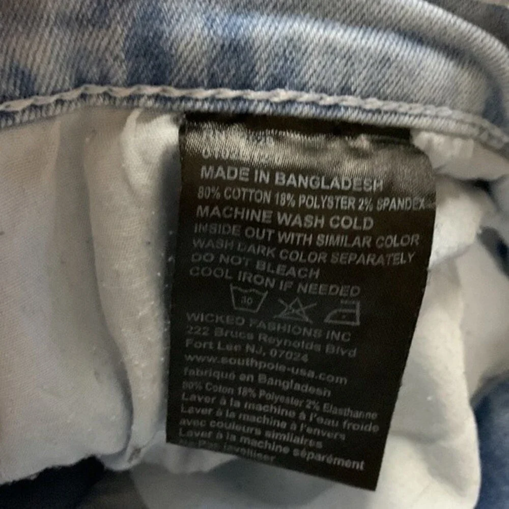 Southpole Y2K Men's Light Wash Flex Stretch Distressed Slim Leg Jeans Sz 36 x 32